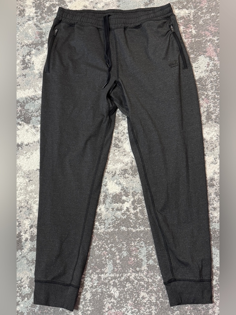 Roots Black Men's Jogger Sweatpants with Zipper Pockets